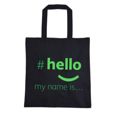 shopping bag hello my name is