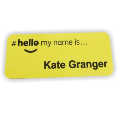 hello my name is badge nhs yellow