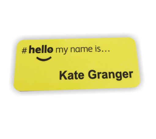 hello my name is badge nhs yellow